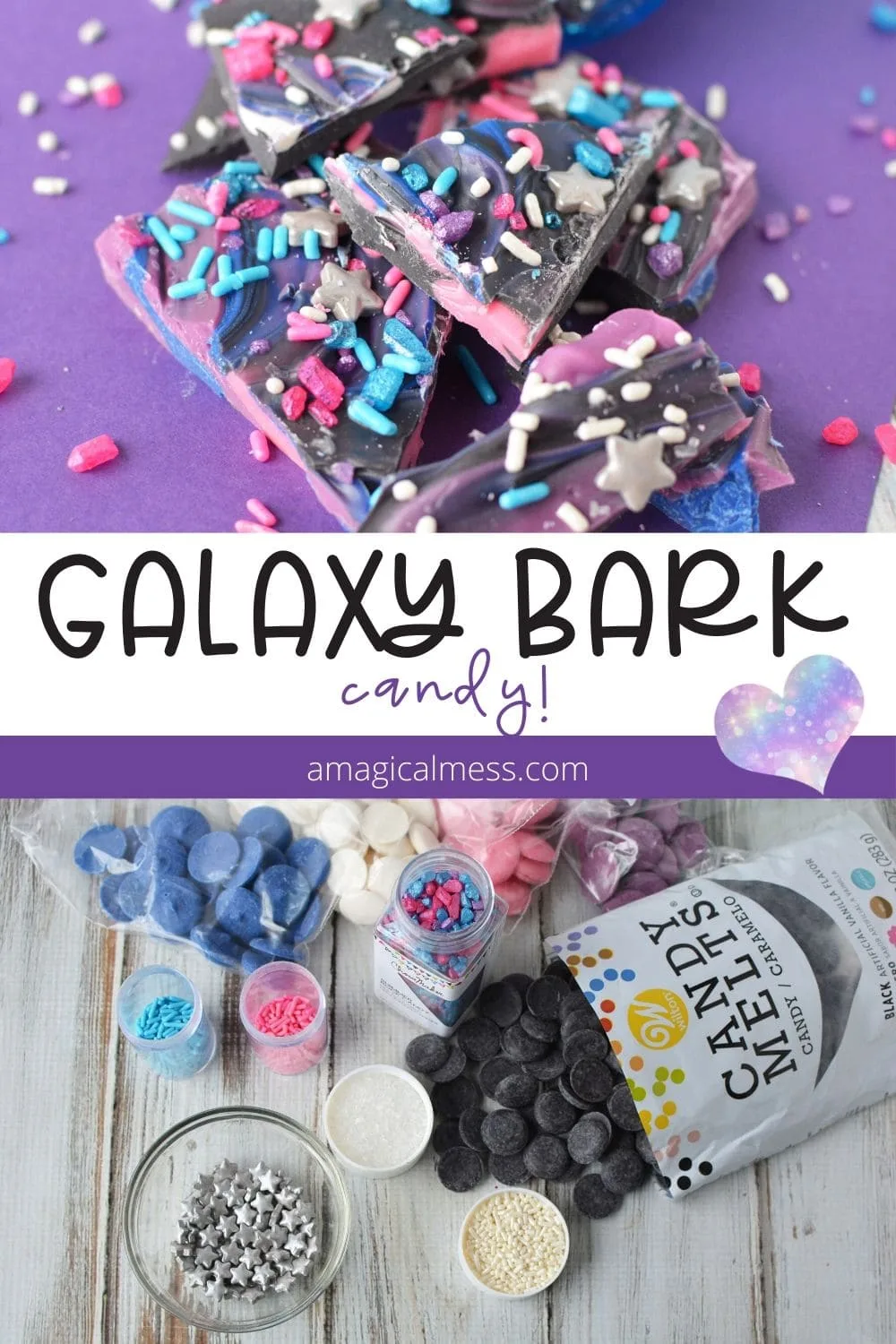 Galaxy bark space candy