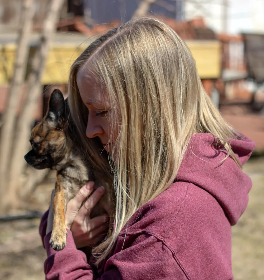 Jennifer Soltys and little applehead chihuahua, Bea