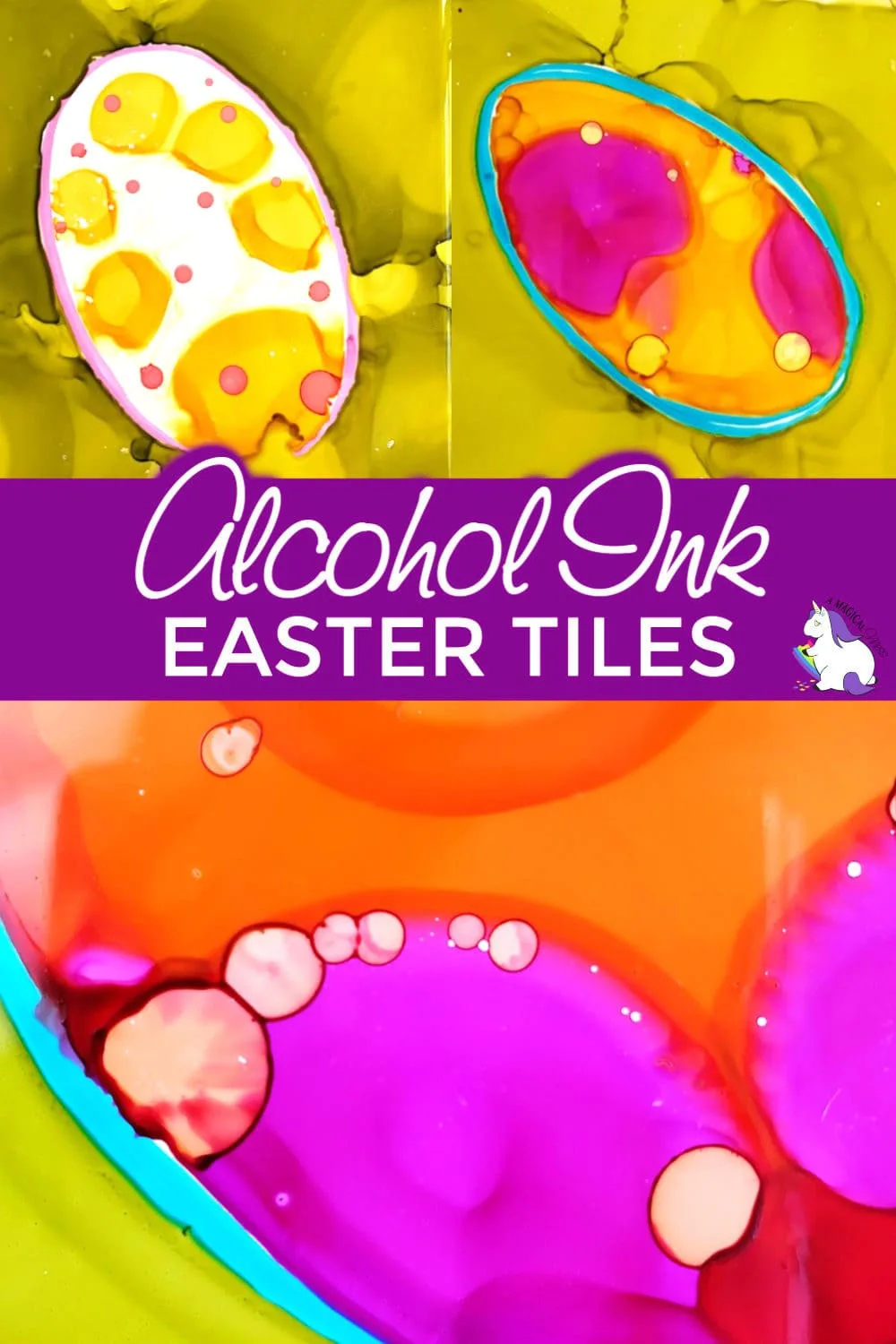 Alcohol Ink Tiles for Easter Eggs
