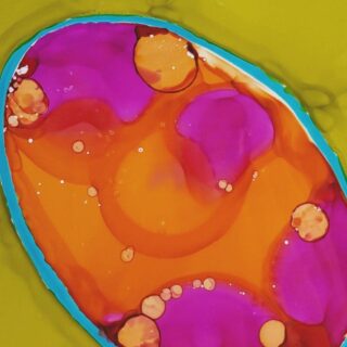 Alcohol Ink Easter Egg on tile