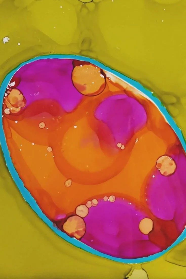 Alcohol Ink Easter Egg on tile