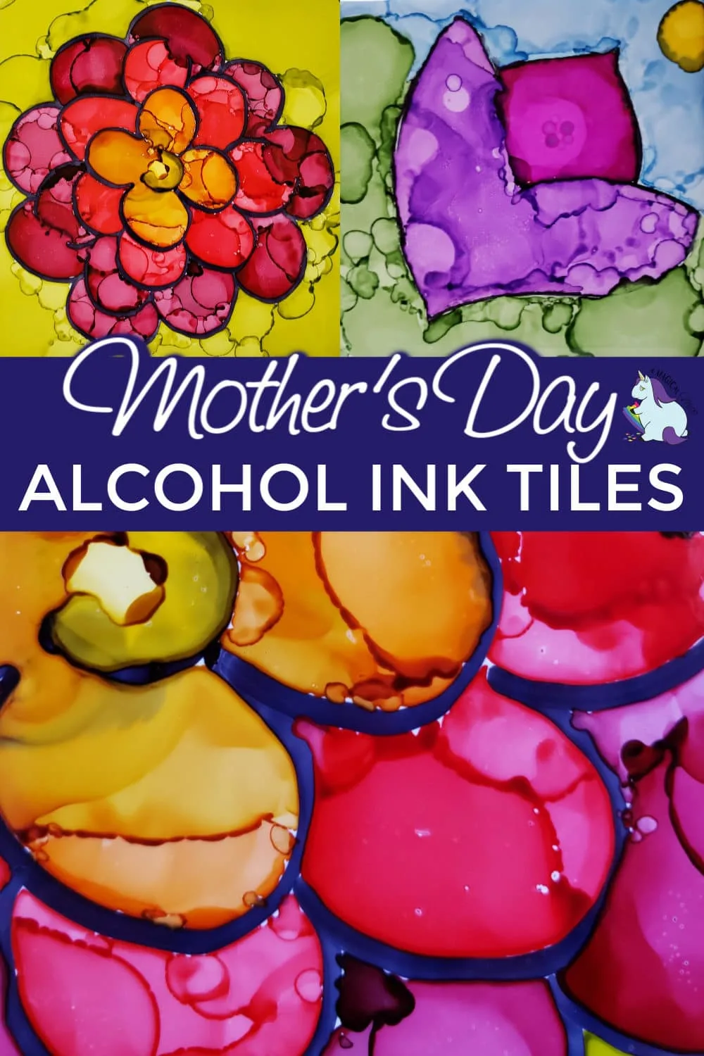 Mother's Day Alcohol Ink Tiles