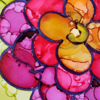 Beautiful Mother's Day craft - alcohol ink flowers