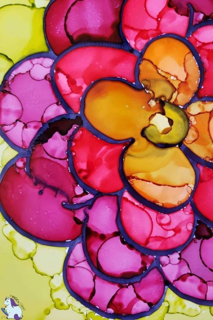 Beautiful Mother's Day craft - alcohol ink flowers