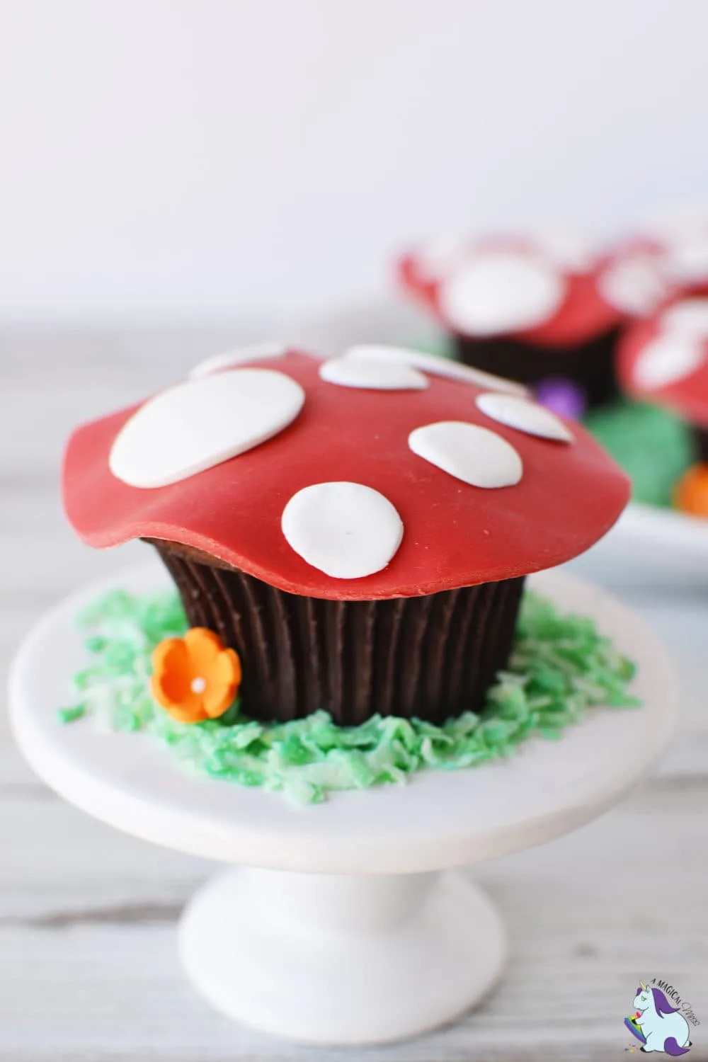red and white toadstool cupcakes