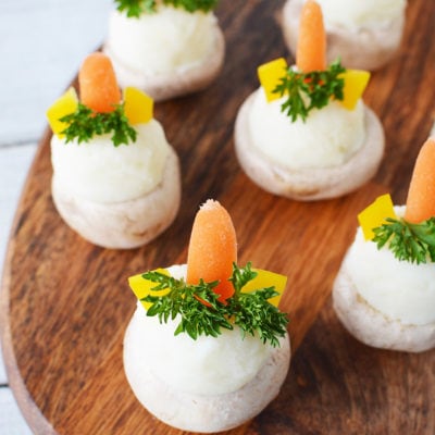 Stuffed mushroom that looks like unicorns