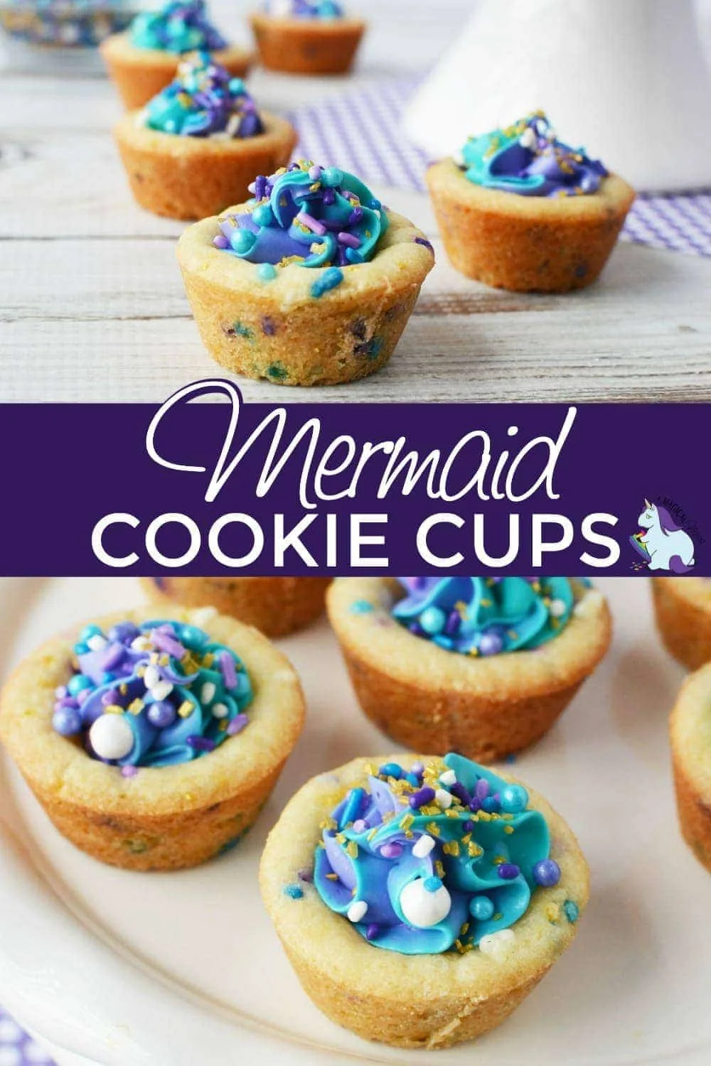 Mermaid cookies cups on display. 