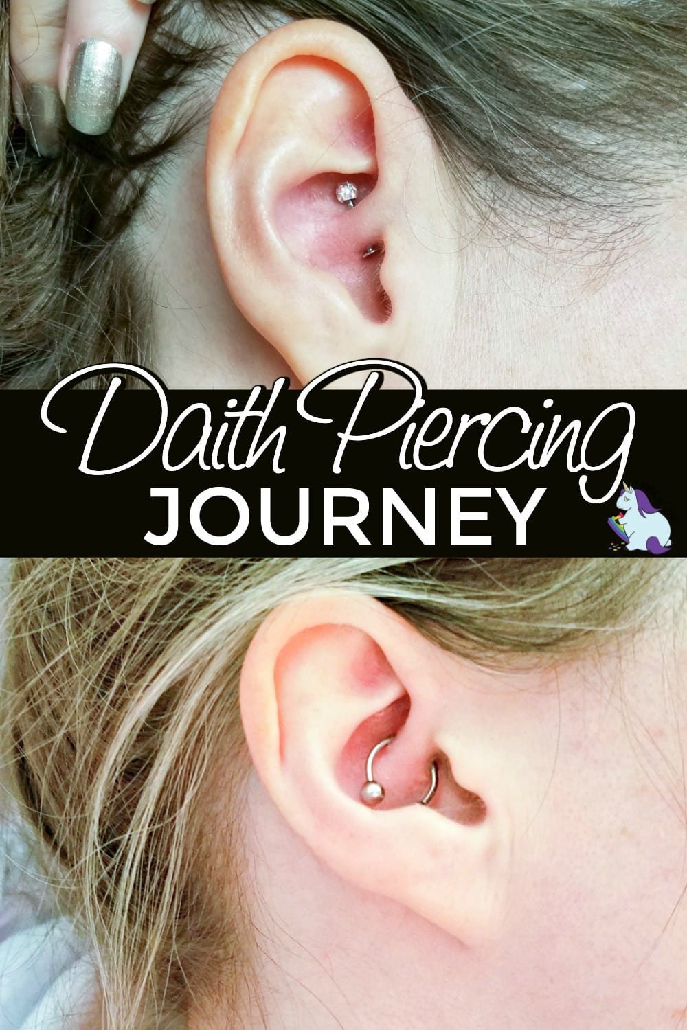 Ears with a daith earring in them. 