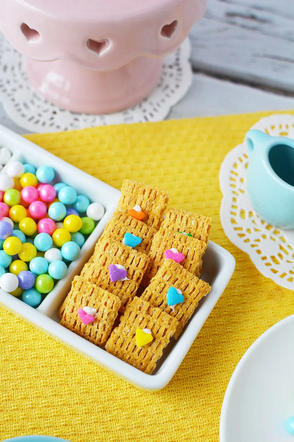 Fairy cookies and treats for a mini tea party. 