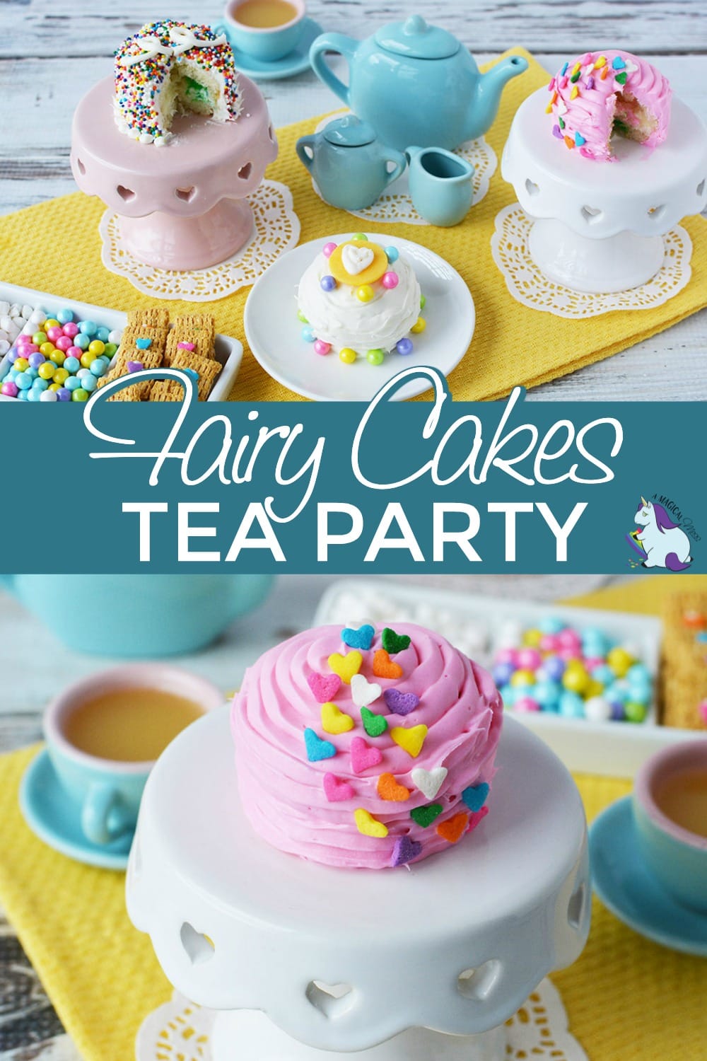 Tea party with mini cakes and treats. 