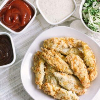 Overhead shot of chicken strips