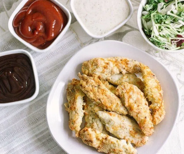 Overhead shot of chicken strips