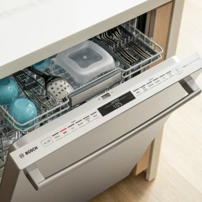 Bosch 800 Series dishwasher slightly open