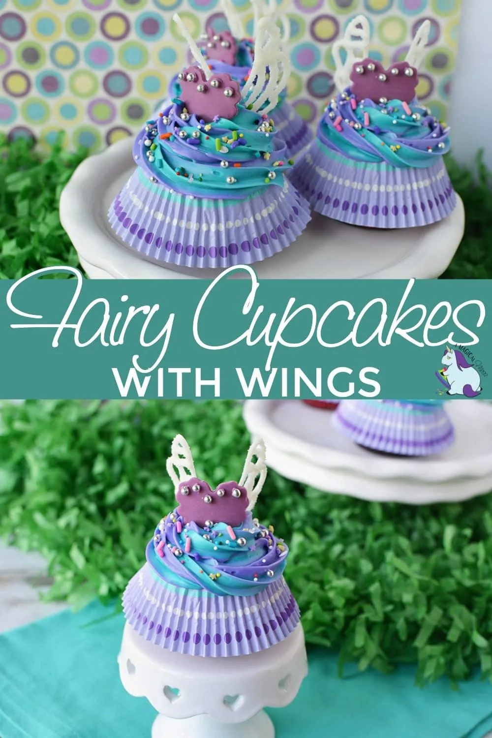 Cupcakes that look like fairies on a stand