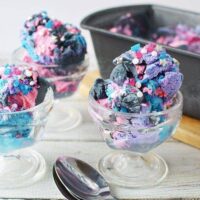 Galaxy ice cream in serving dishes