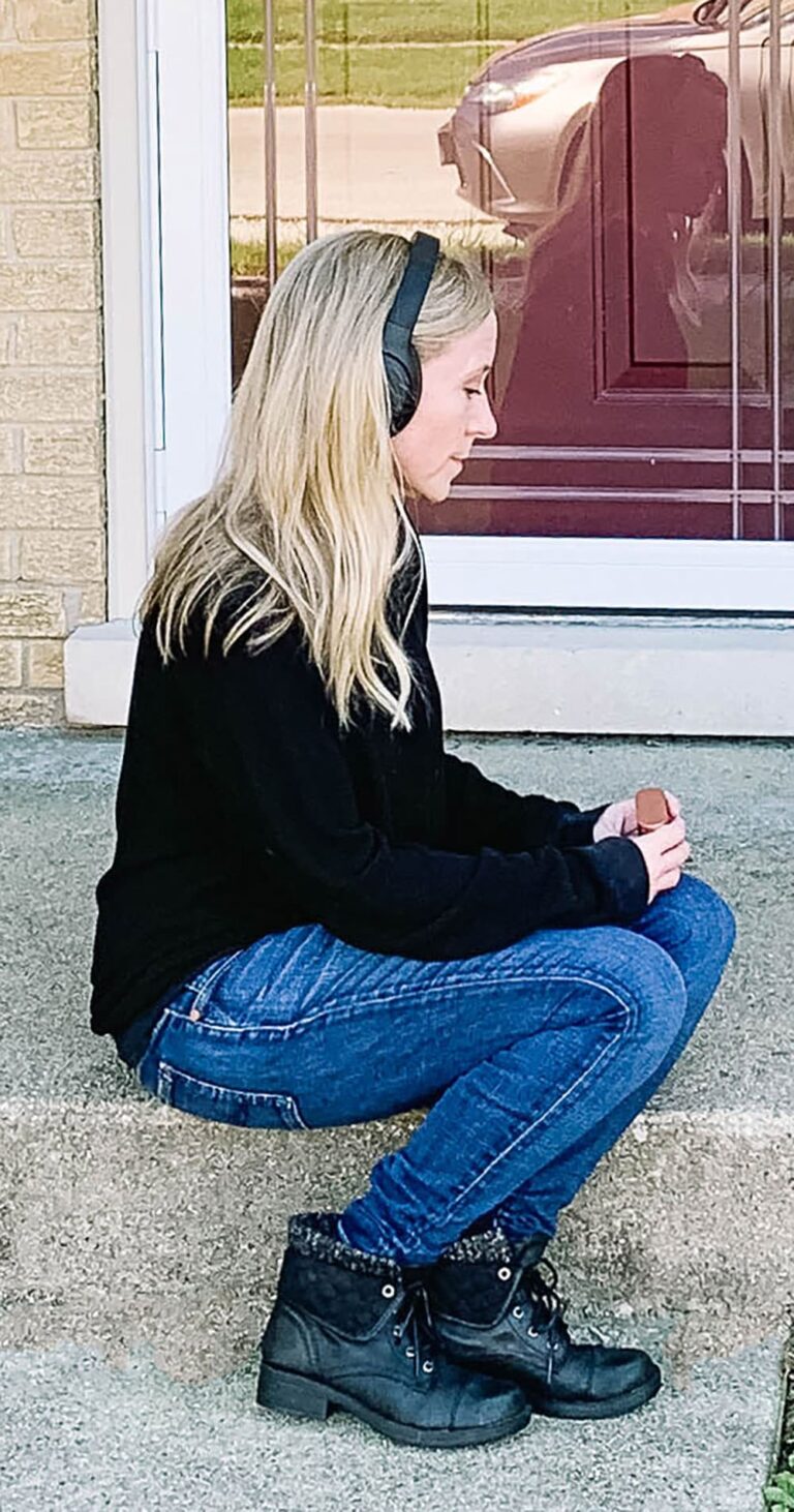 Me sitting on porch listening to music.