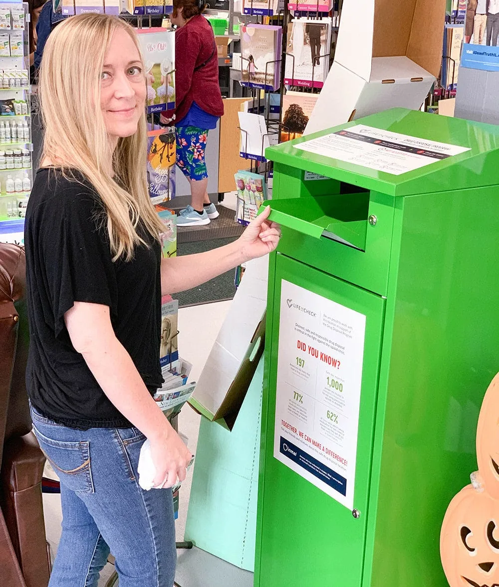 Dispose of medication properly in this drug take-back receptacle. 