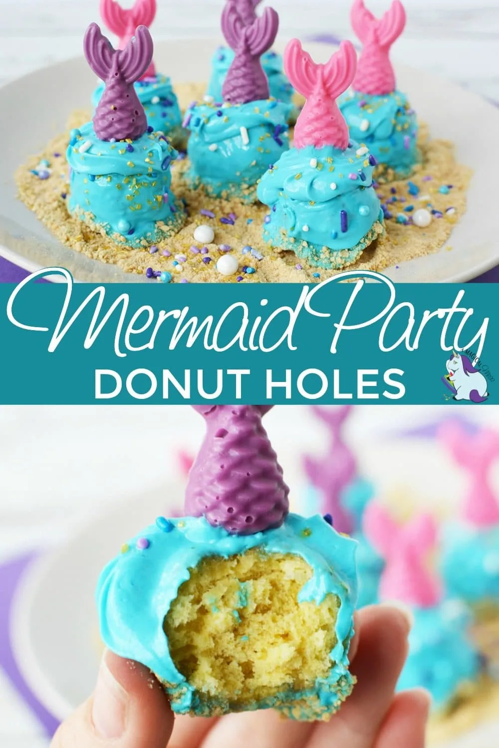 Donuts decorated for a mermaid party. 