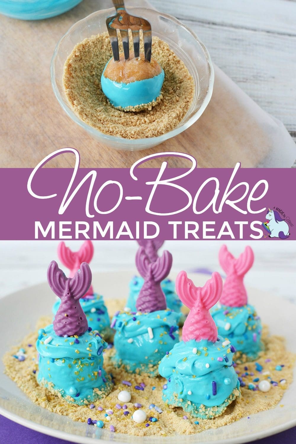 Mermaid donut holes on a plate