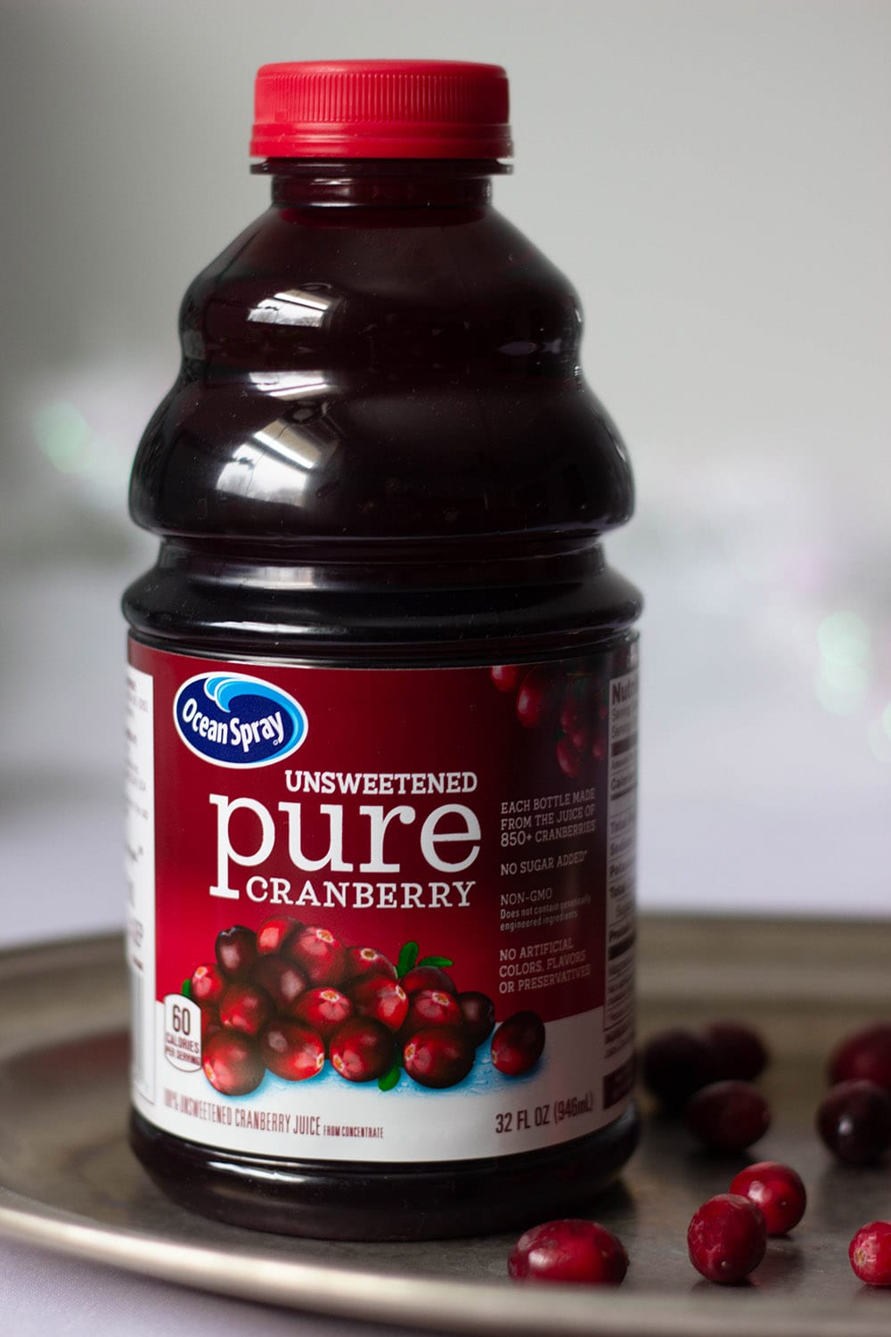 Unsweetened Cranberry Juice. 