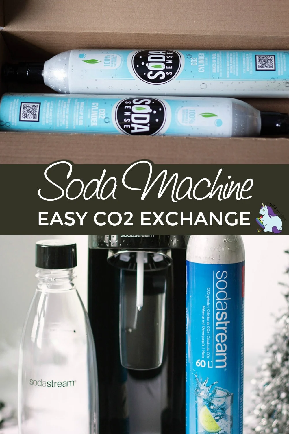 Soda Sense canisters and SodaStream machine.