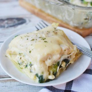 slice of spinach lasagna