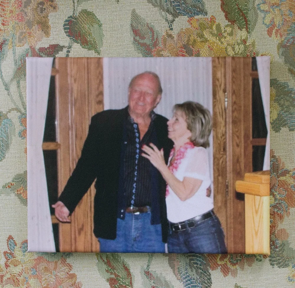 Gram and papa in a small canvas print.