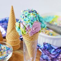 Cone of mermaid ice cream