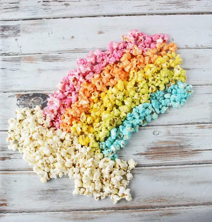 Rainbow popcorn with clouds