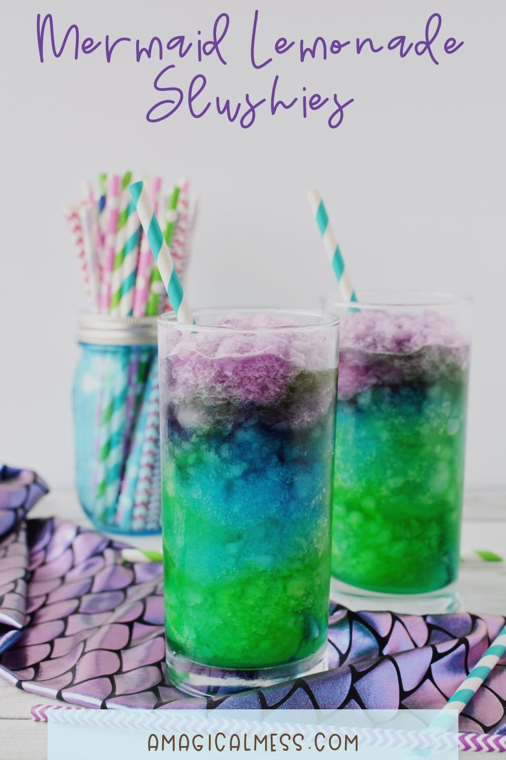 Purply, green, and blue mermaid drink