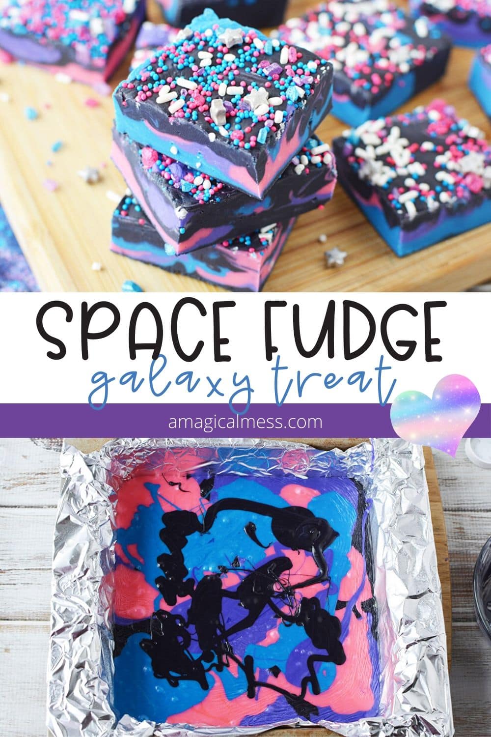 Space fudge in a pan and cut on a board