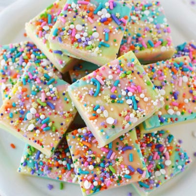 sliced fudge on a plate