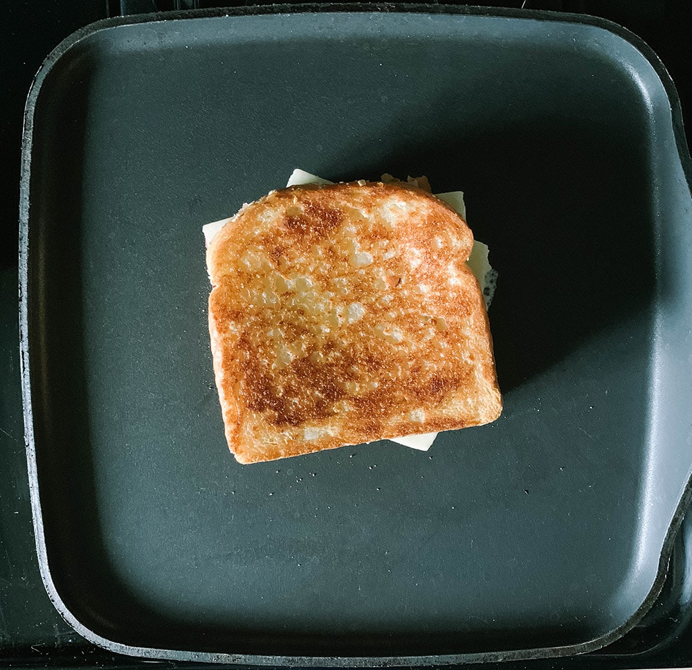 Grilled cheese on griddle