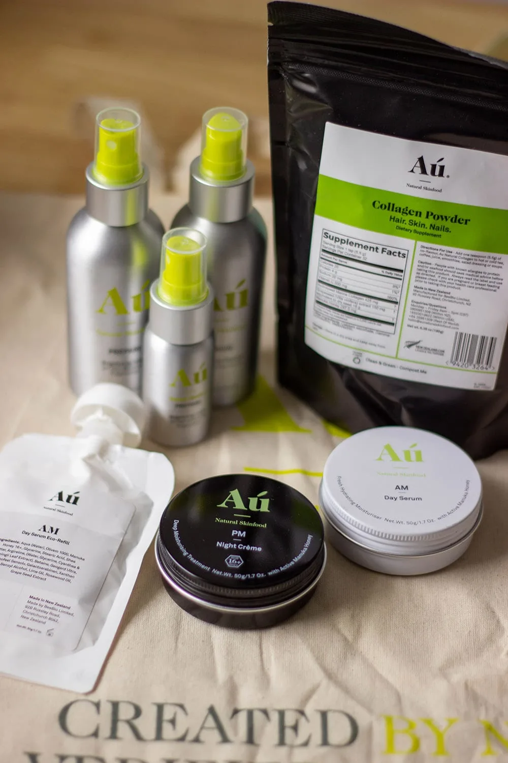 Au skin food products.