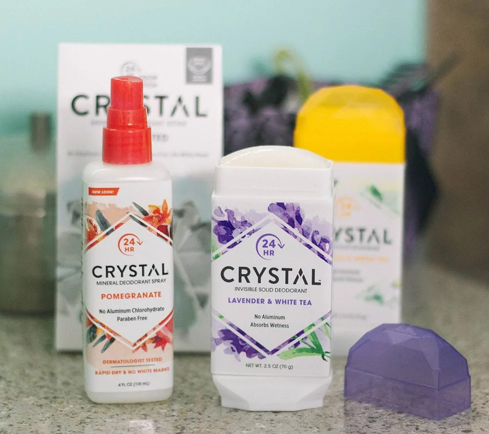 Crystal deodorant products.