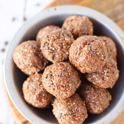 chocolate energy balls overhead shot