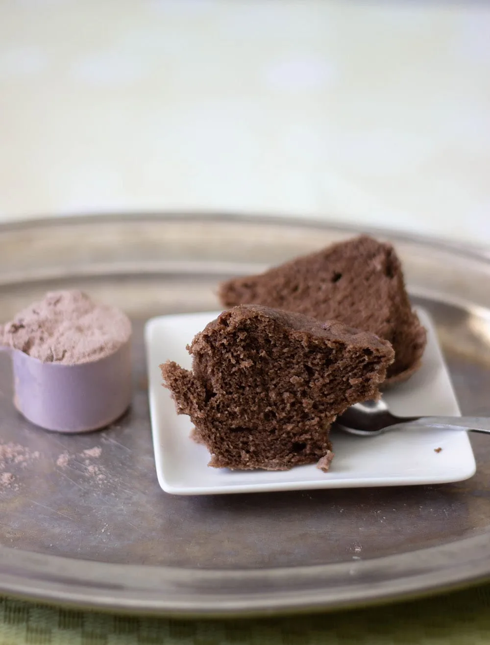 chocolate low carb cake on plate