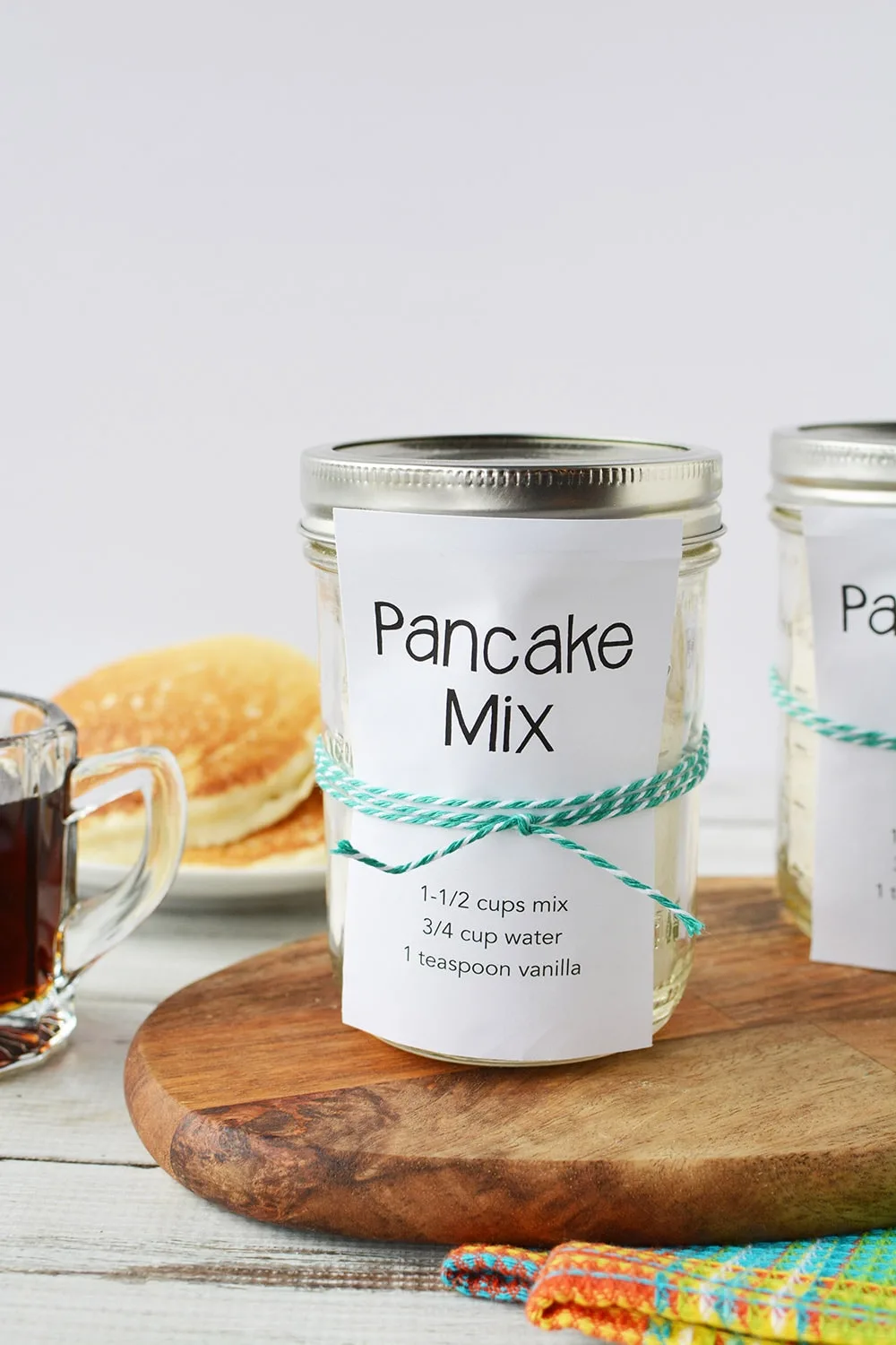 Jar of basic pancake mix.