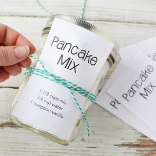 jar of pancake mix with printable and string