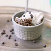 low carb mug cake with toppings