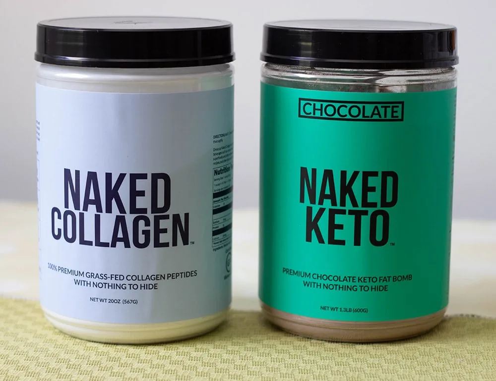 Two tubs of Naked Keto products. 