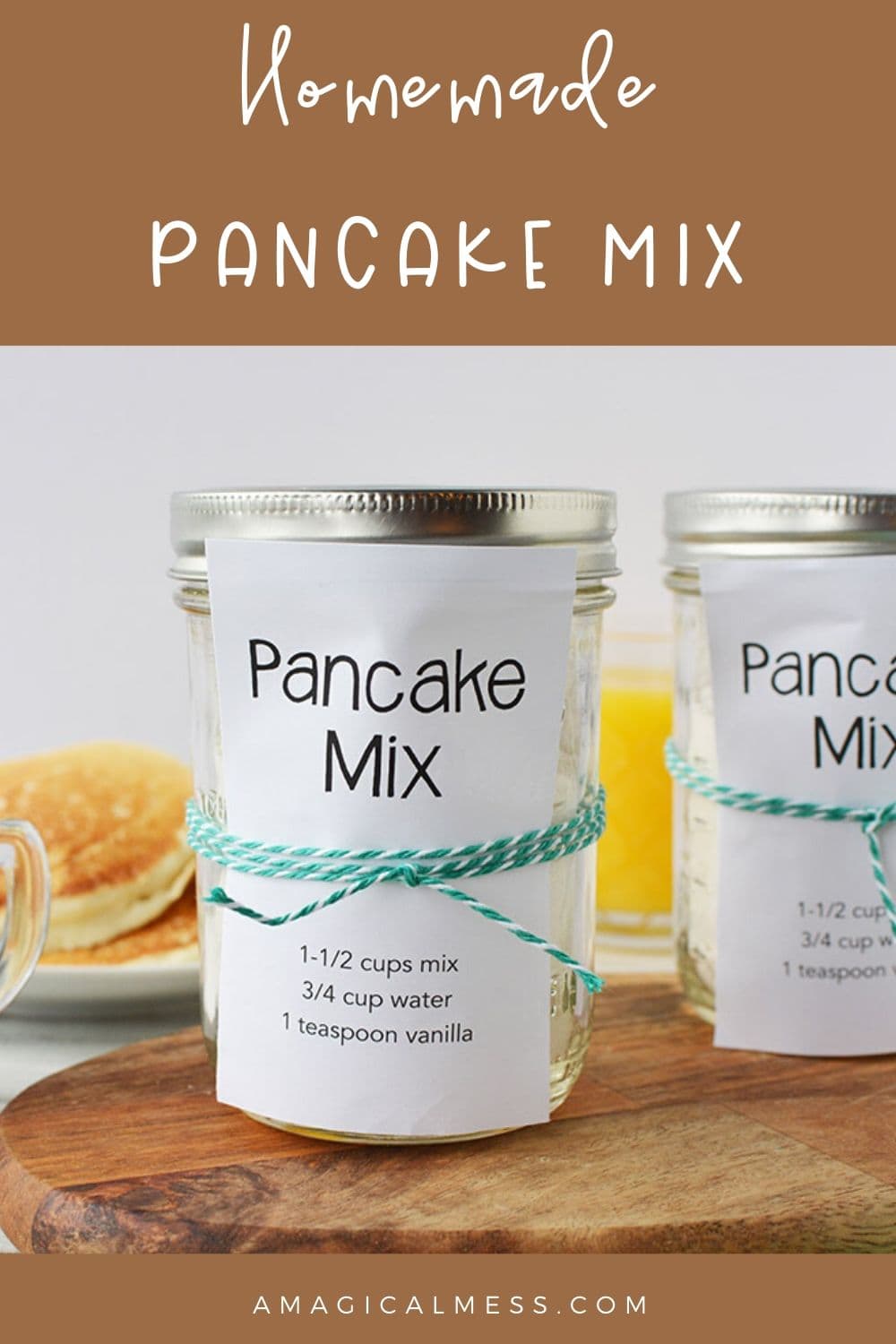 Dry pancake mix in a jar