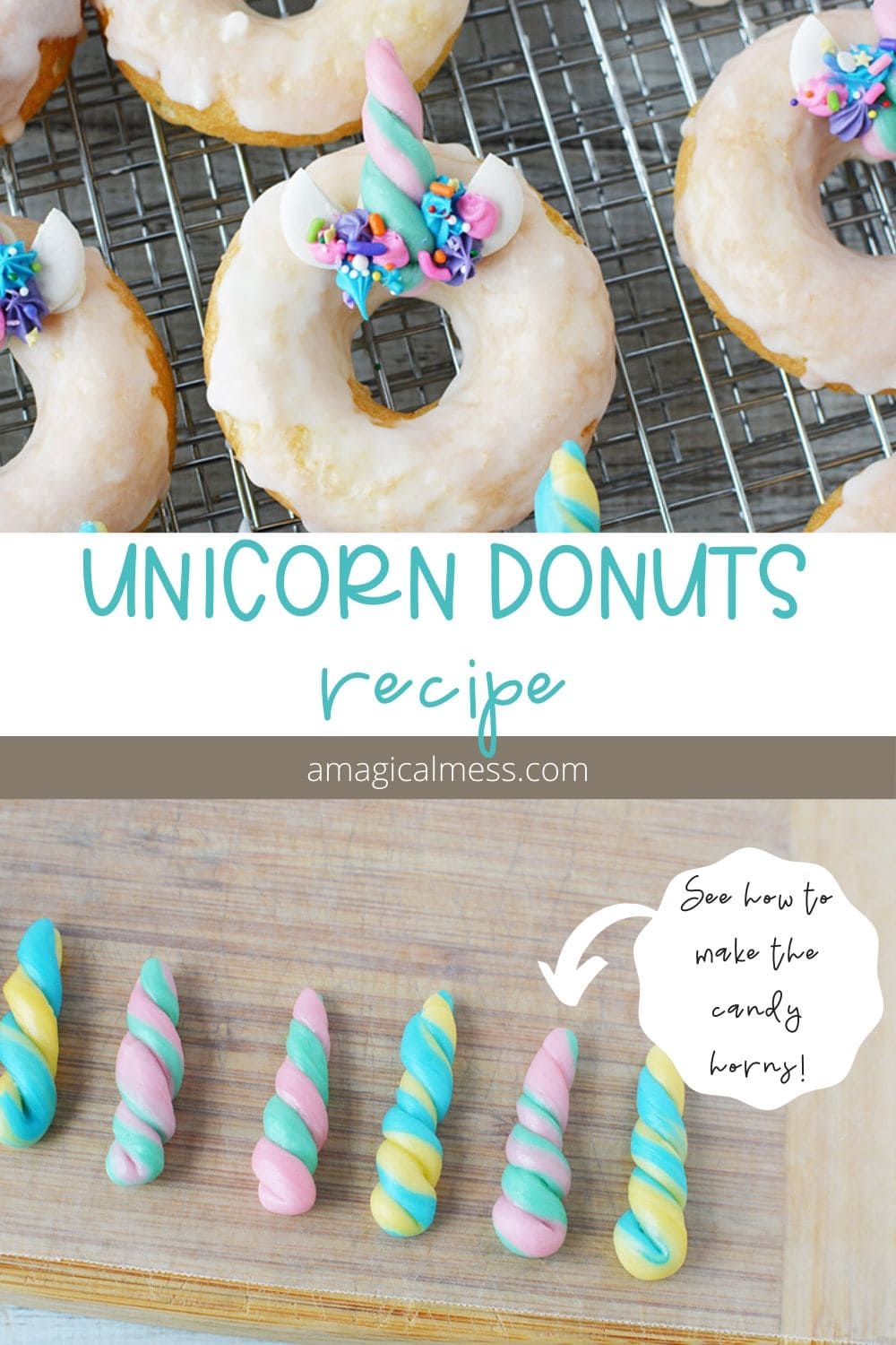 Donuts with unicorn horns.