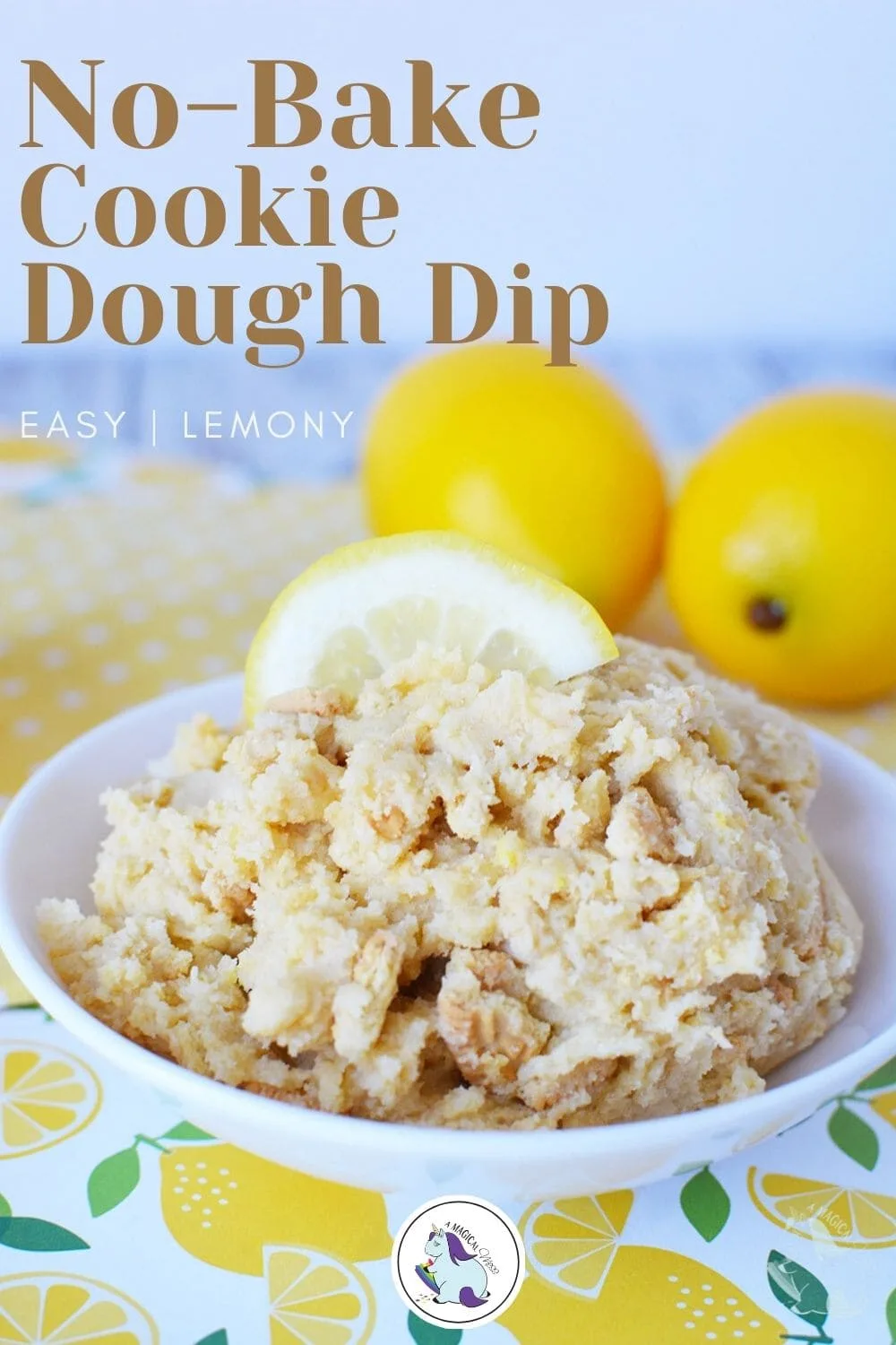 lemon cookie dough in a bowl