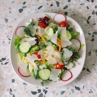 overhead shot of a salad