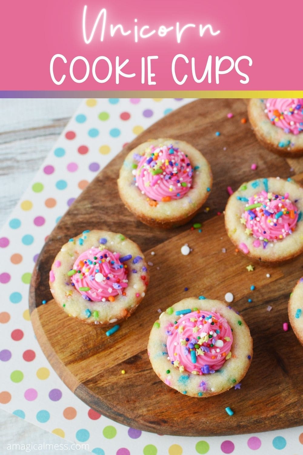 cookies with pink frosting and sprinkles