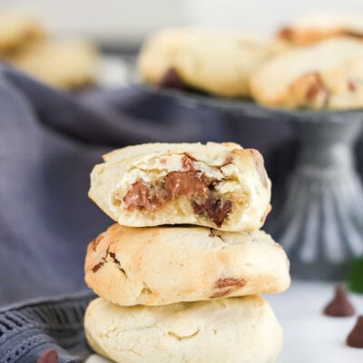 stack of chocolate chip air fryer cookies