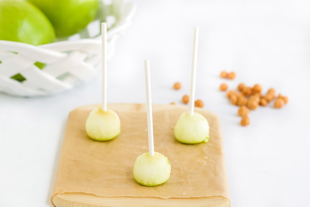 sticks in apple balls