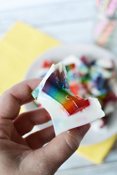 Rainbow Stained-Glass Jello Cubes | Colorful & Jiggly Treat!