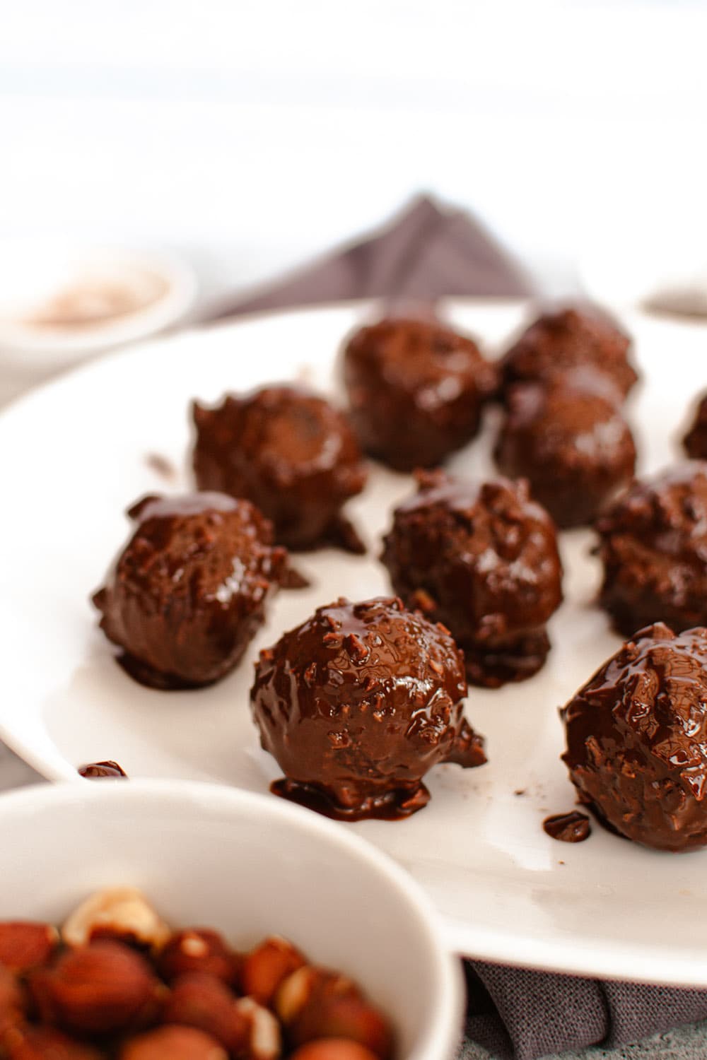 Chocolate covered coconut and date bites.
